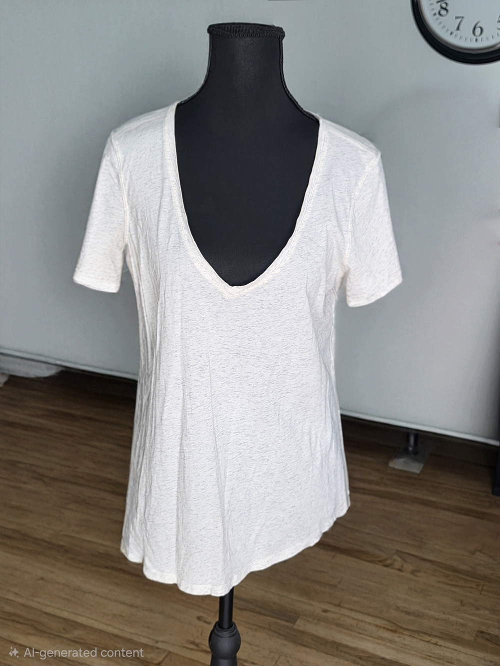 Lululemon Athletica Deep V-Neck Short Sleeve Tee Oatmeal Heather